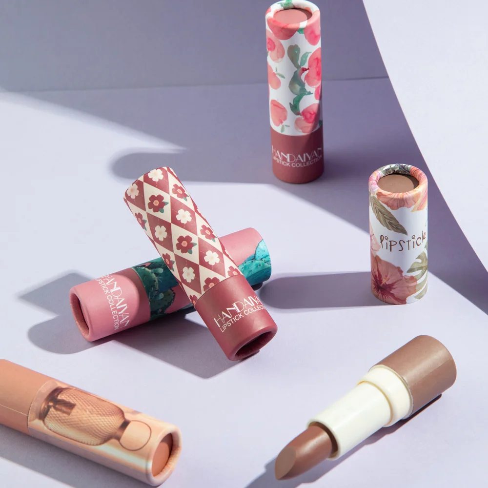 HANDAIYAN lápiz labial mate Nude, nuevo estilo de colección, estampado Floral, suave y liso, terciopelo, maquillaje, bálsamo de tinte labial de niebla impermeable