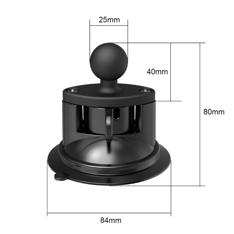 1 inch Ball Mount Twist Lock Suction Cup Base Window Mount 360° Rotation Degree Arm for Double Socket Action Camera Accessories