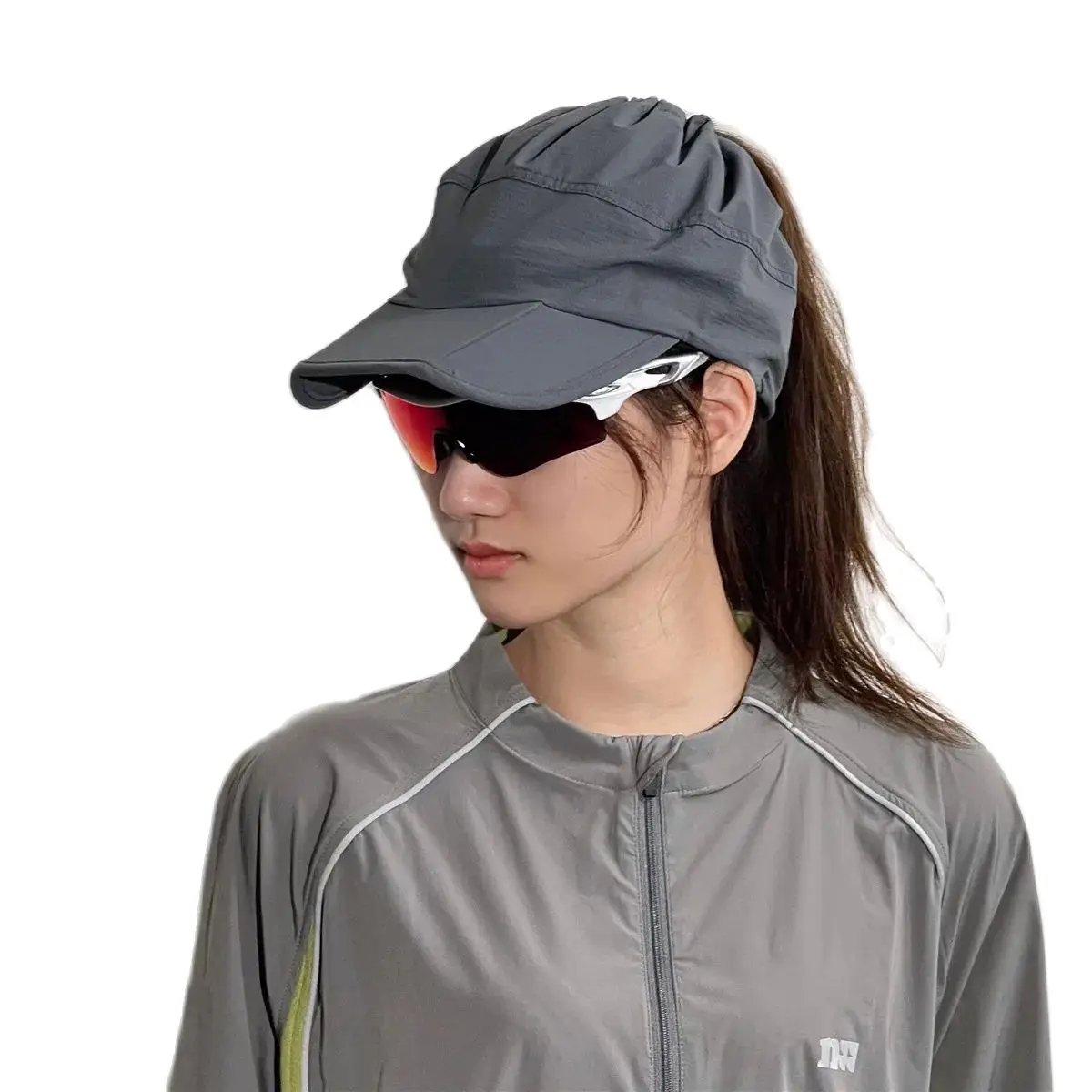 

Summer Outdoor Sunscreen Hat Quick-Drying Thin Running Fishing Mountaineering Cap Female Tie Ponytail Drawback Duck Tongue Cap