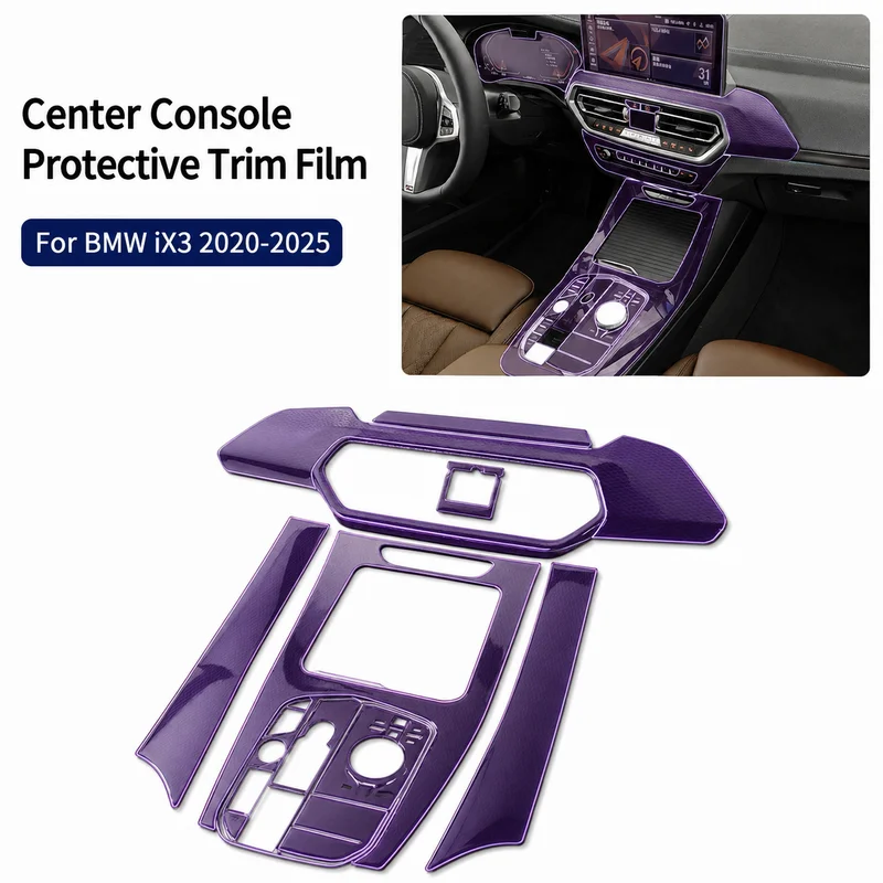 For BMW iX3 2020-2025 Center Console Gear Shift Interior Sticker Trim, Modification Accessory, Paint and Screen Protective Film