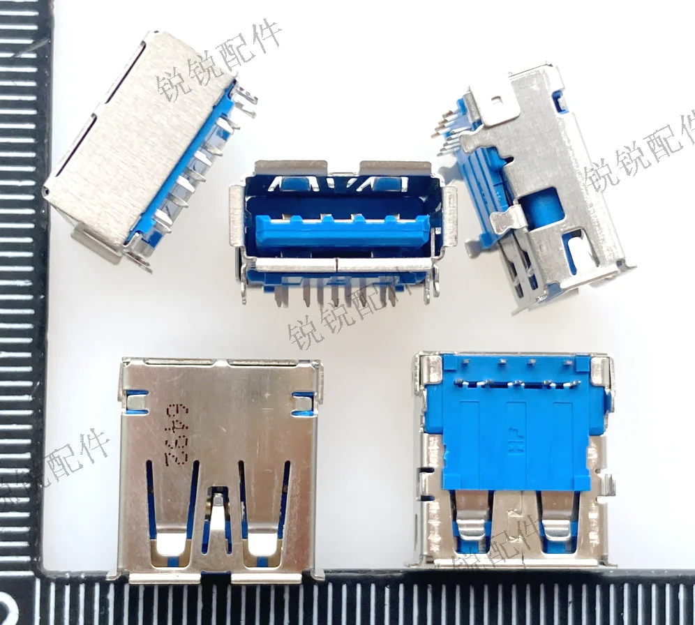 For  ACON Connector TARA1-9B5323 USB3.0 socket 9P Blue plastic core A female roll edge USB port