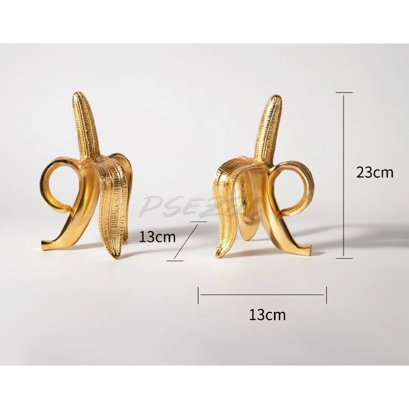 Golden Banana Bookends Decorative Arts and Crafts High Beauty Ornaments Furniture Exhibition Hall Desktop Layout