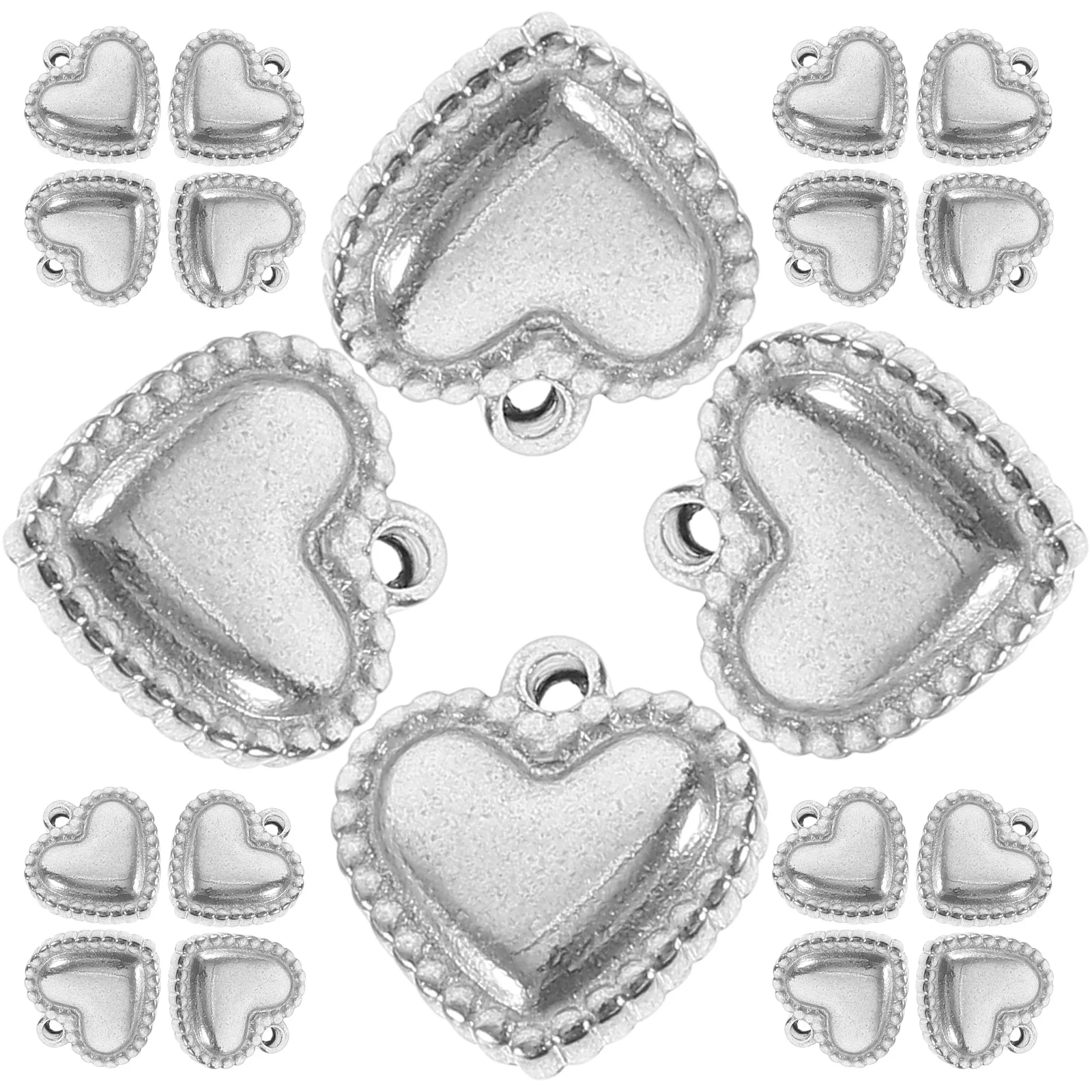 

100pcs Stainless Steel Heart Charms for DIY Crafts Jewelry Making Silver Necklace Bracelet Pendant Accessories