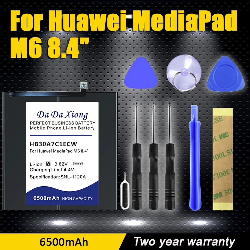 Brand New High Quality 6500mAh HB30A7C1ECW Replace Battery For Huawei MediaPad M6 8.4 VRD-AL09 VRD-W09 Free Tools