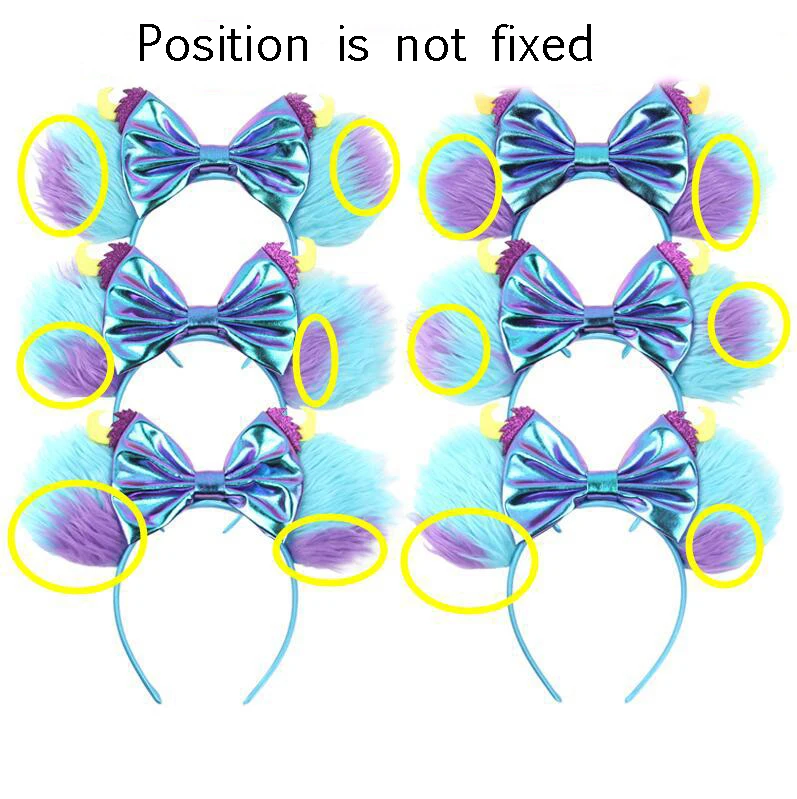 

New Cute Monsters Inc Mouse Ears Headband Minnie Cartoon Cosplay Mouse Hairband Kids Festival Party Women Hair Accessories
