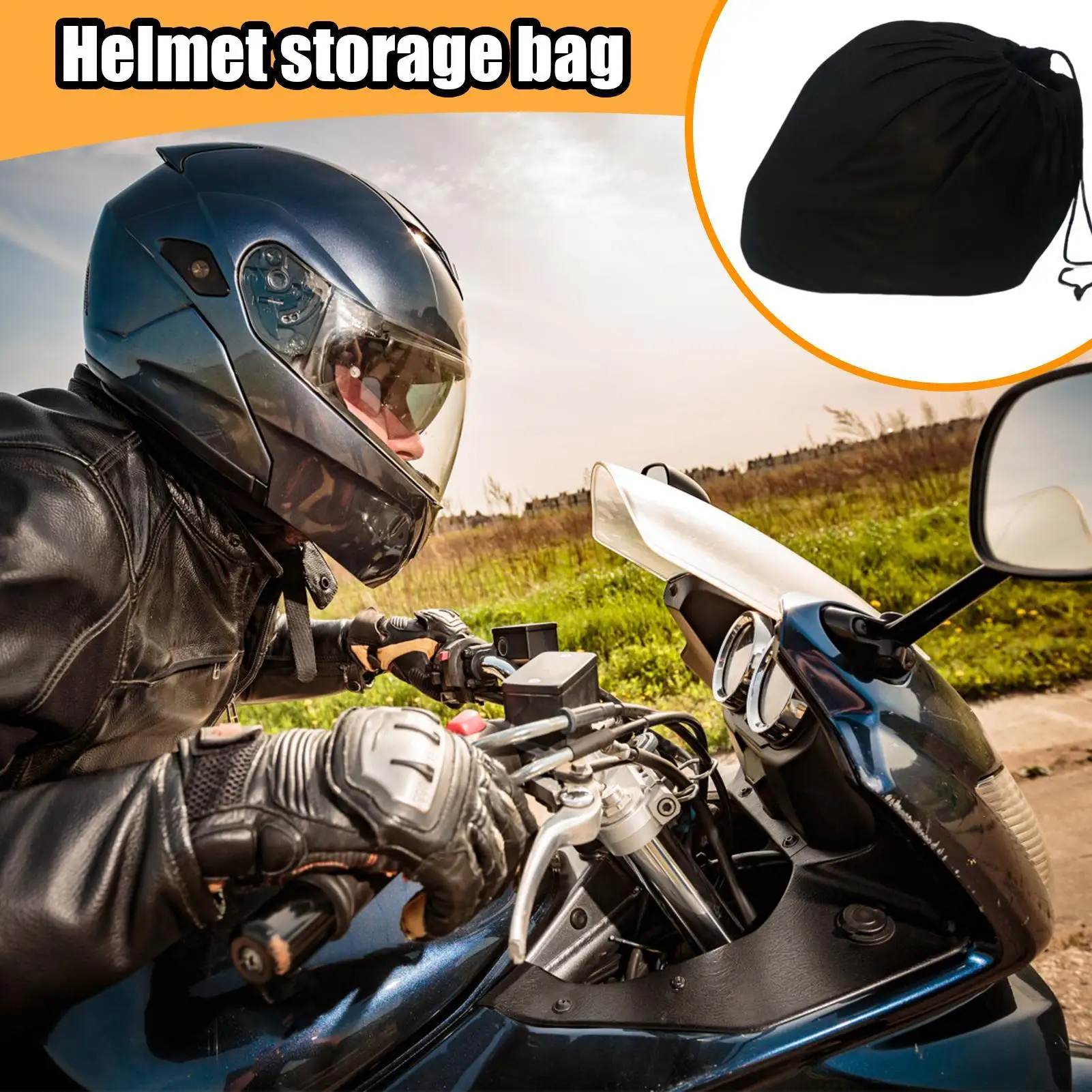 Helmet Storage Bag Motorcycle Helmet Storage Drawstring Bag 2 Pieces Large Capacity Headgear Protection Organizer For Sports Ski