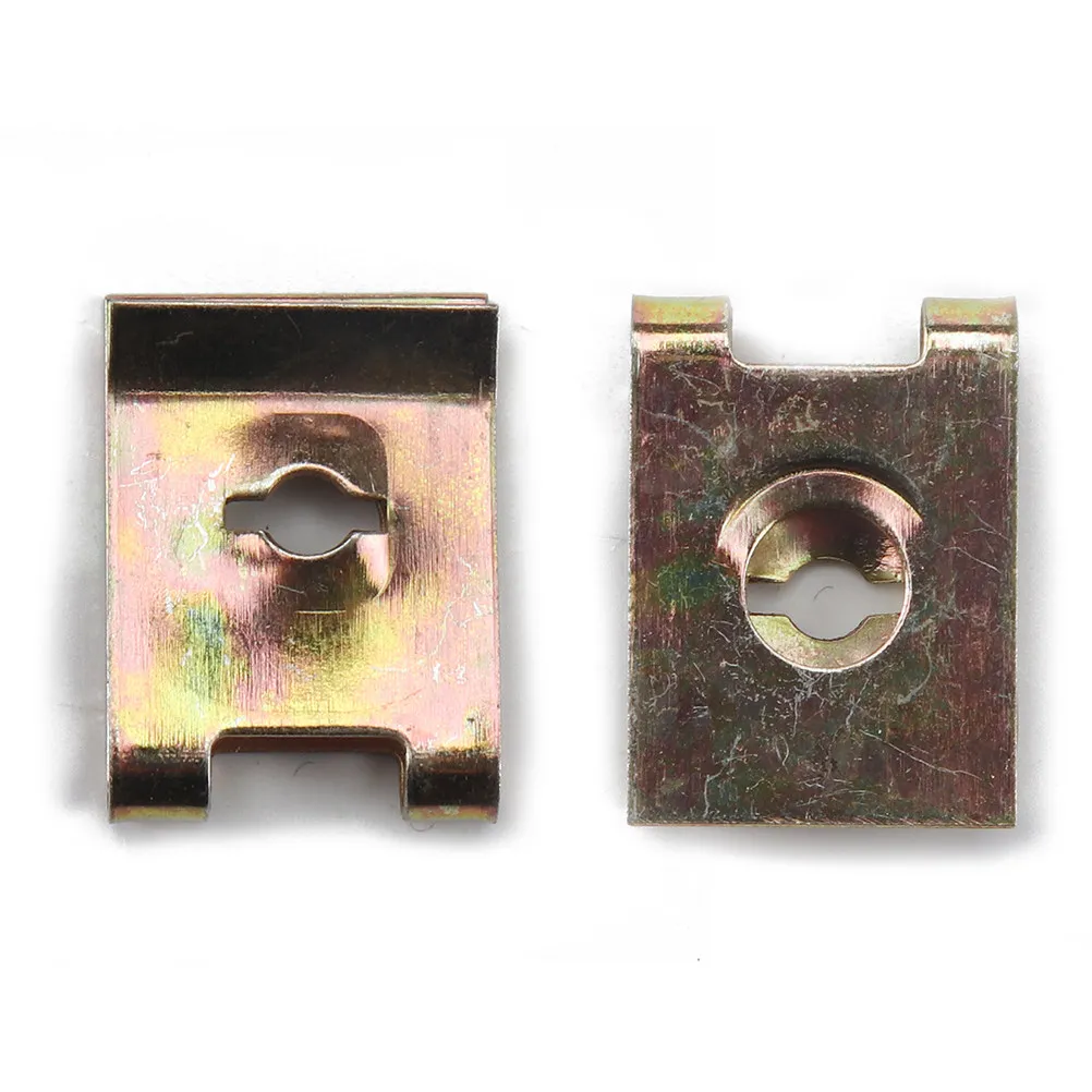 50Pcs U Nut Fasteners High Strength Manganese Steel Motorcycle Bodywork Panel Clips Trim Bumper Fixing U Clips