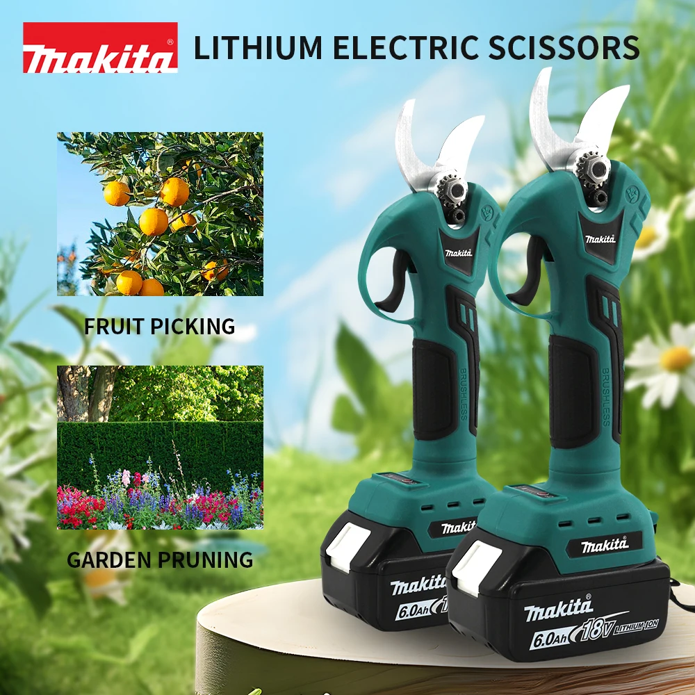 Makita Electrician Scissors 18v Battery Professional Cordless Pruning Shears Cutter Wireless Drills Tools Garden Pruner