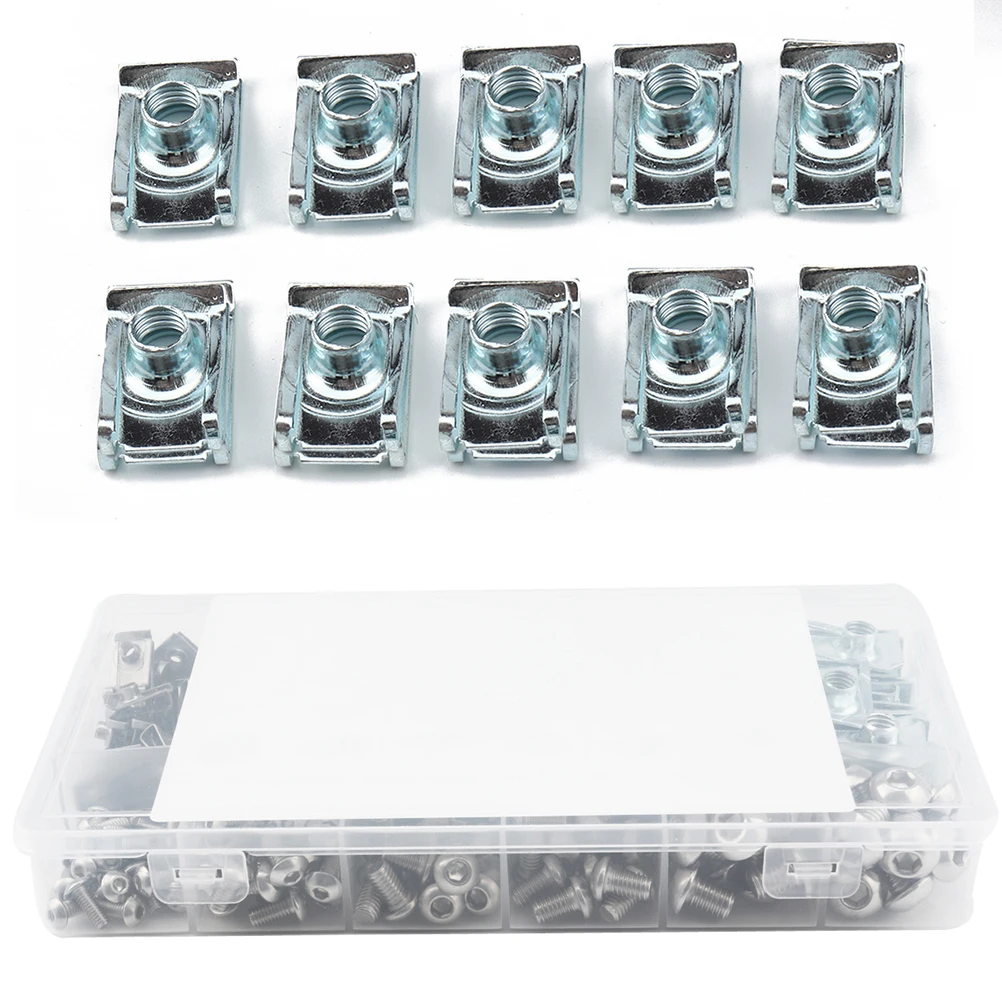 

60Pcs M8 Motorcycle U Nut Fasteners Manganese Steel Strong Elasticity Panel Cable Fixing Clips Motorcycle U Nut