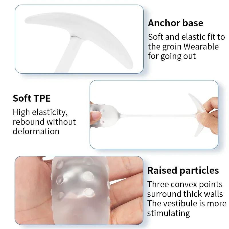 TPE Transparent Anal Plug Built-in Gravity Ball Wearable Butt Plug Prostate Massage Anus Expander Sex Toy for Women Men S M L