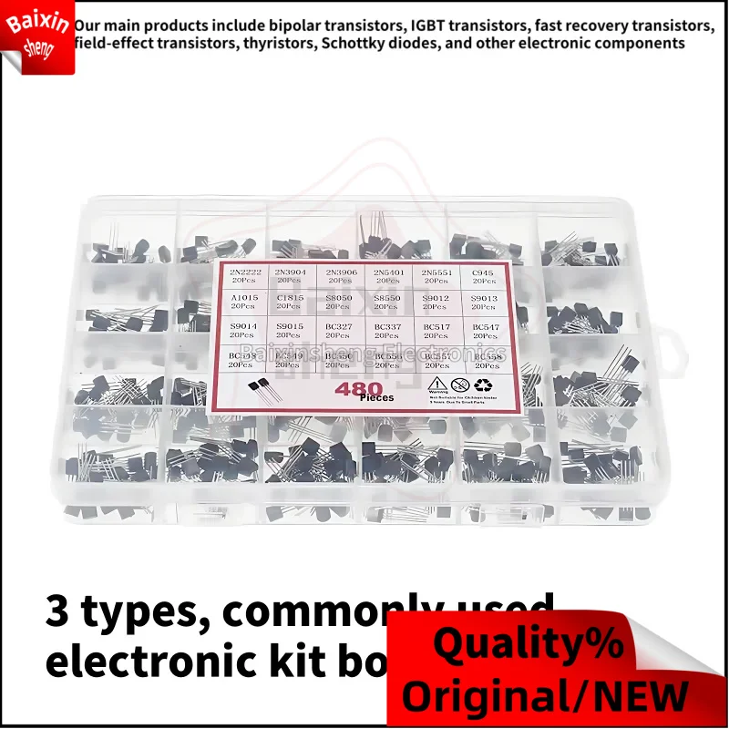 

480/840/900PCS TO-92 Transistor Kit assortment box BC547 BC327 BC337 2N2222 3904 3906 C945 S8050 S8550 set electronics Kit .