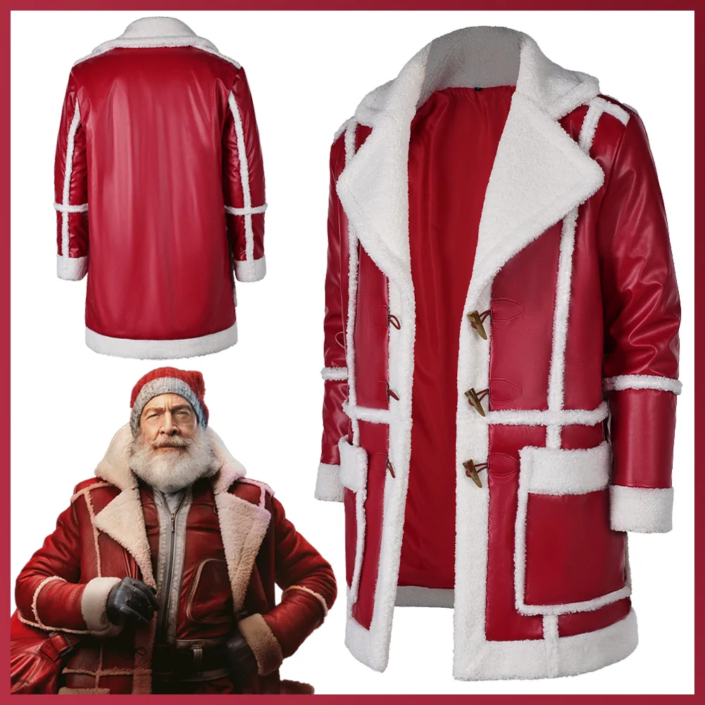 2024 Movie Red One Costume Disguise Santa Claus Nick Cosplay Fantasy Coat Clothing Men Roleplay Fantasia Outfits Male Christmas