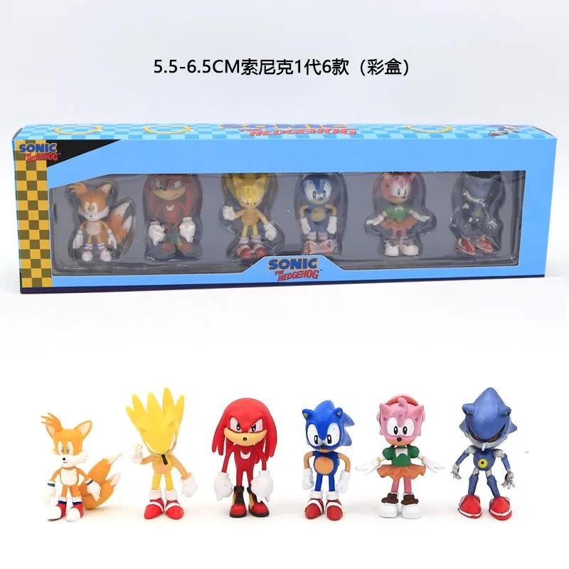 Sonic Dr. Egg Head Amy Rose Miles Prower PVC Statue Action Figurine Desk Collectible Anime Model Toys Figures Gift 1set Random