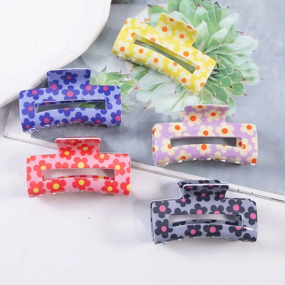 Headwear อะคริลิคคลิปผมแฟชั่นผม Claw ดอกไม้ Barrette