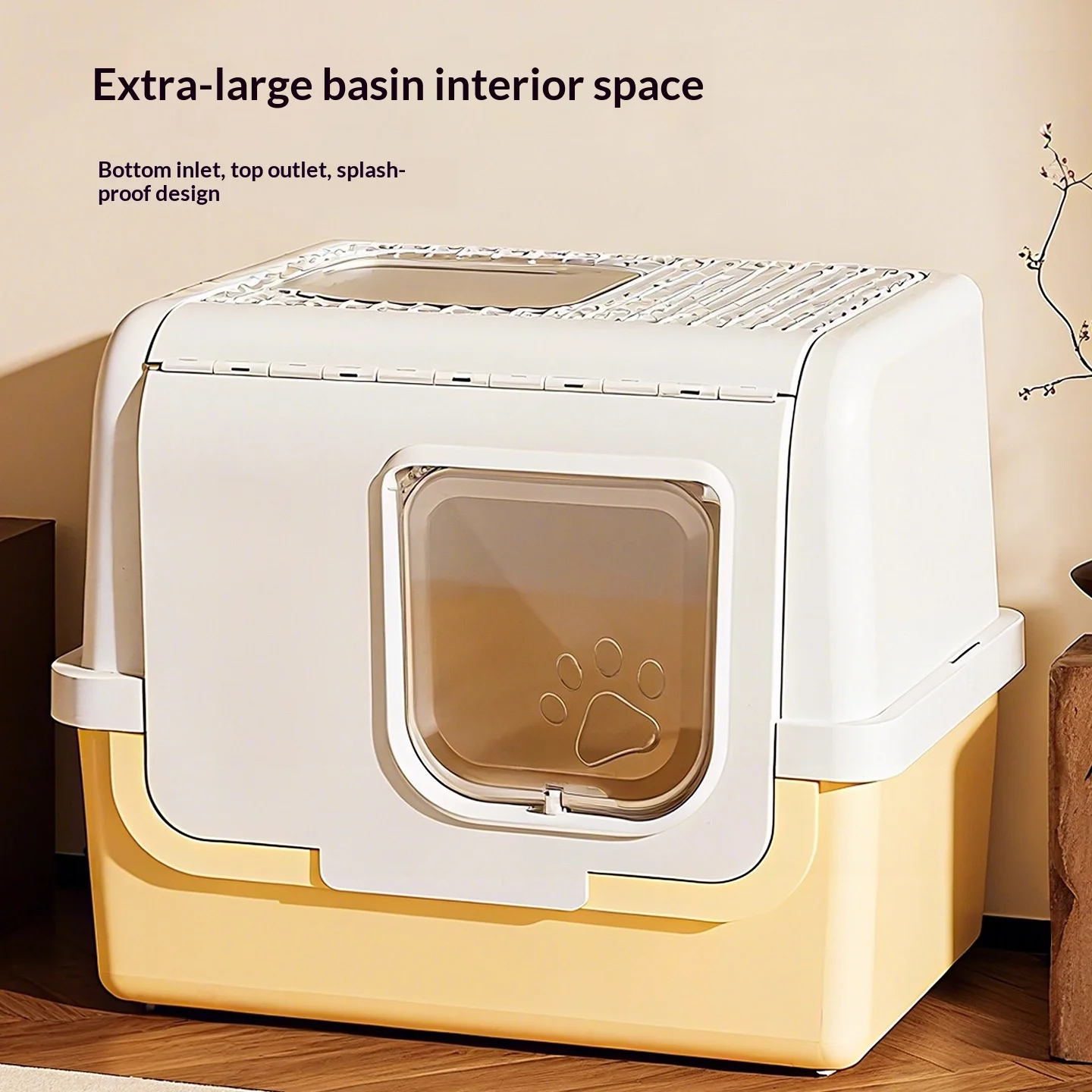 Caja de arena cerrada para gatos, salida superior y control de olores - imagen 5