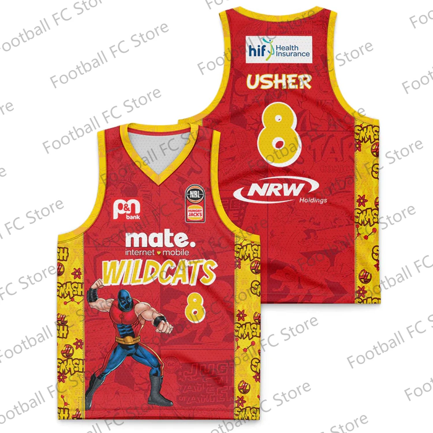 2024 New Summer Arriavl Australia Perth Wildcats 23/24  Smasher Jersey Vest Jersey T-shirt For Adult/Kids Tank Tops