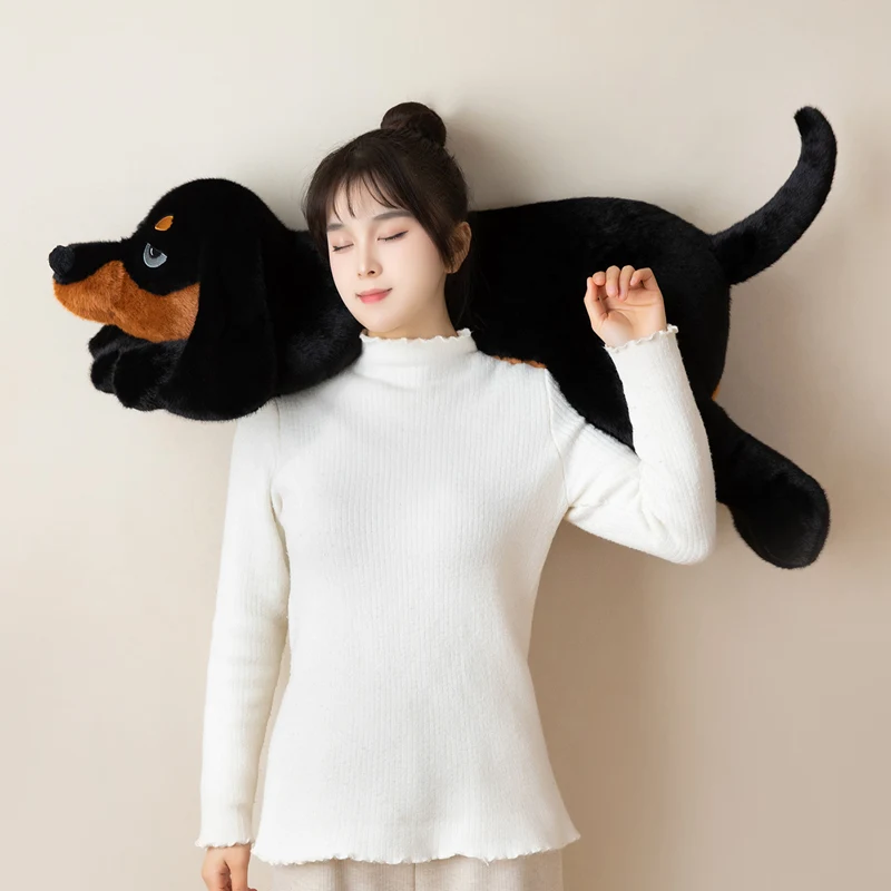 60/80/100cm Fun Long Dog Plush Doll Pillow Cartoon Dachshund Dog Spot Dog Animal Stuffed Toy Home Decor Gift For Children
