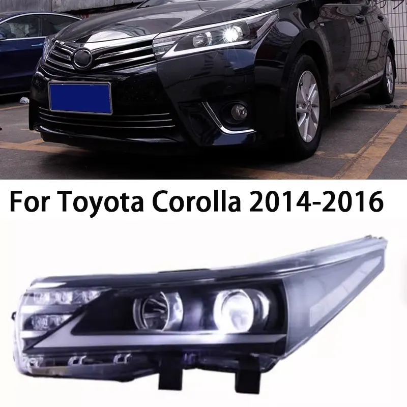 

Автомобильные фары для Toyota Corolla светодиодный, фары 2014-2016, фары Corolla DRL, сигнал поворота, фары дальнего света, объектив проектора Angel Eye