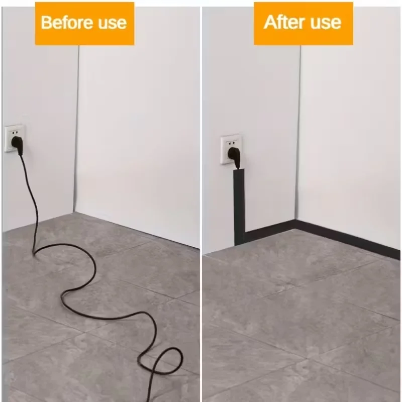 1 Stück 1/3M Flexibler PVC-Bodenkabelschutz, Selbstklebender Kabelkanal für Zuhause, Büro, TV, Computer – Detail 3