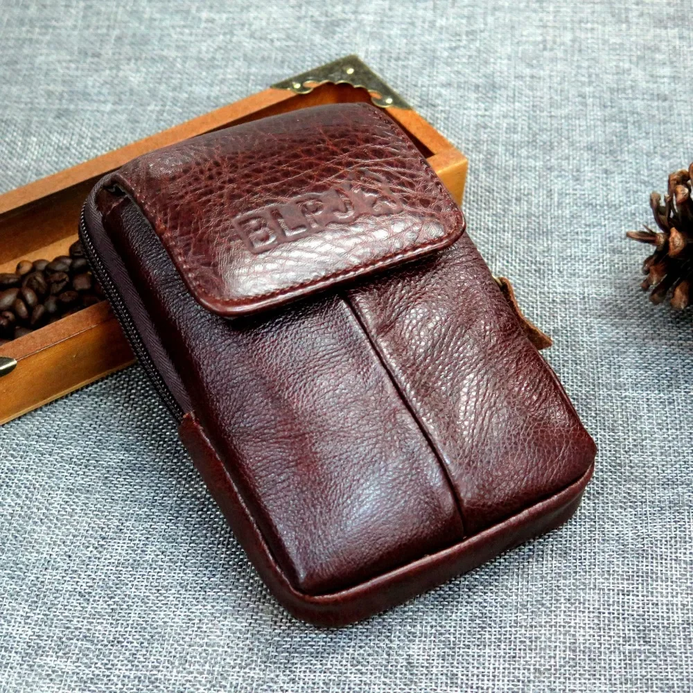 Z prawdziwej skóry w stylu Vintage torby etui na telefon wielofunkcyjne męskie podróżne pętle z pasem piterek bioder nerka