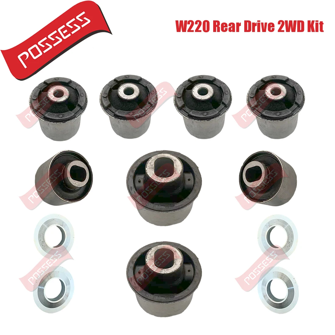 

8 Pieces Front Suspension Control Arm Bushing Kits For Mercedes Benz S Class W220 Rear Drive 2WD 1998-2005,OE 2203309107