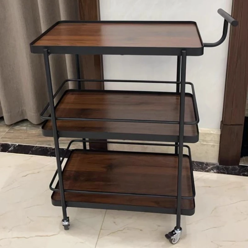‌Premium 3-Tier Beverage Cart - Hotel Serving Trolley for Cake & Tea Stainless Steel Drink Cart with Wheels, Home/Commercial Use