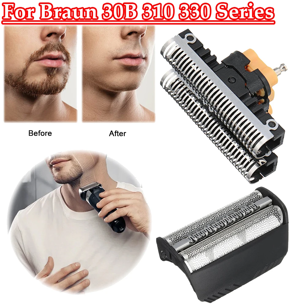 Replacement Foil Cutter Shaver Head for Braun Electric Shavers 30B 310 330 Series Good Performance Replacement Foil Head