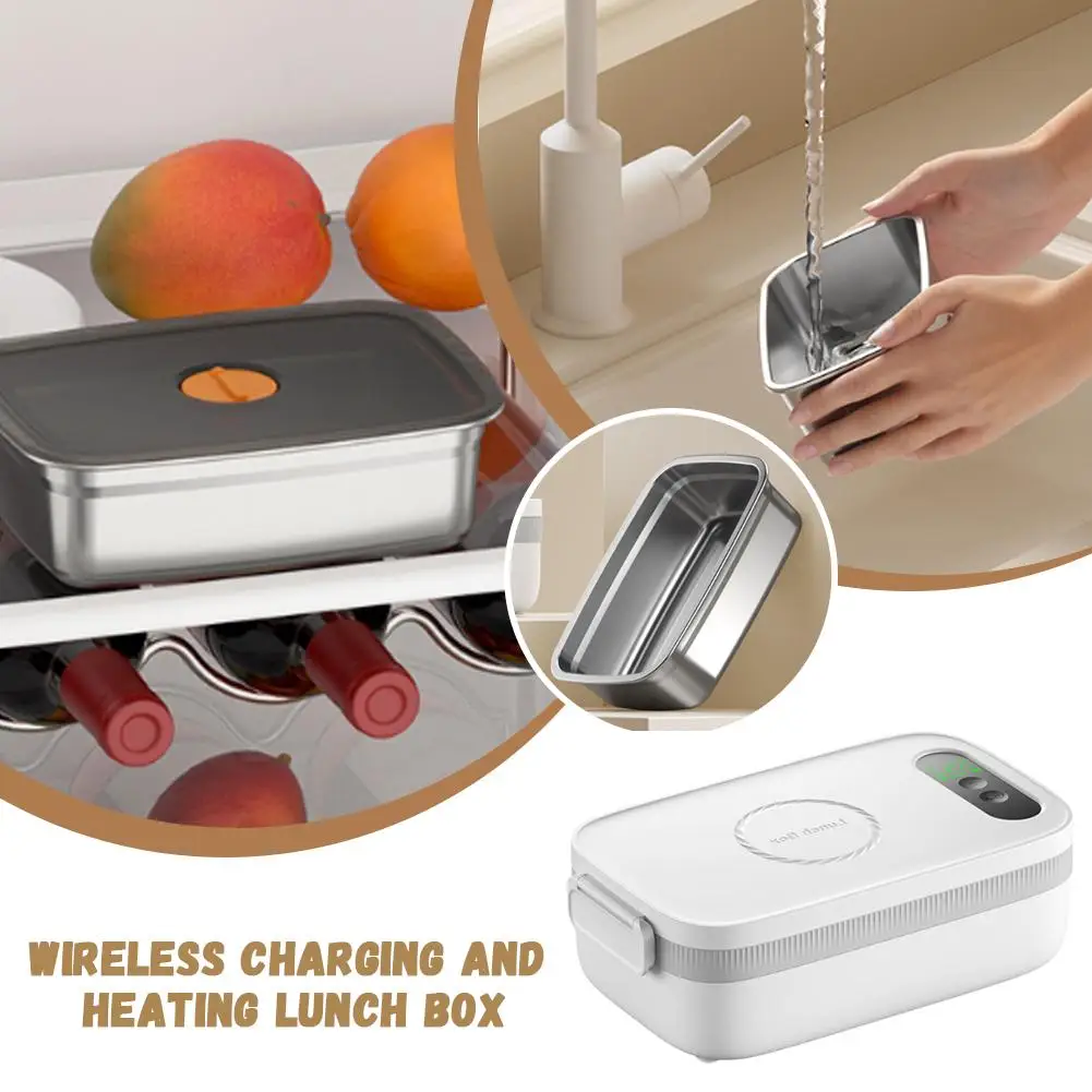 

Constant Temperature Electric Lunch Box Large Capacity 1L Electric Lunch Box 304 Stainless Steel Insulation Lunch Box USB Charge