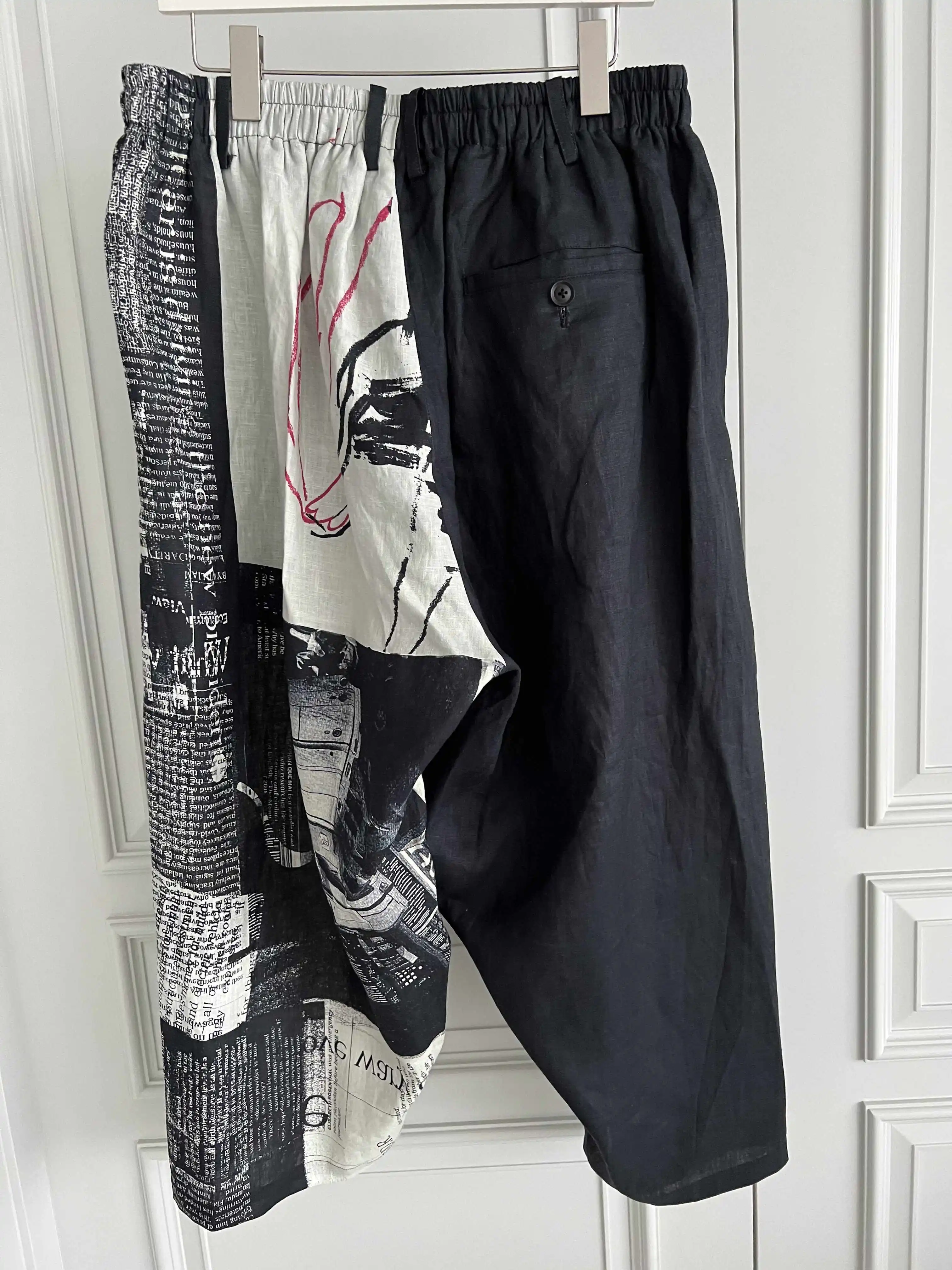 TOP-YAMOTO Originaldesign: Yuka Asakura Knöchelhose mit Blumendruck, Knöchelhose mit weitem Bein