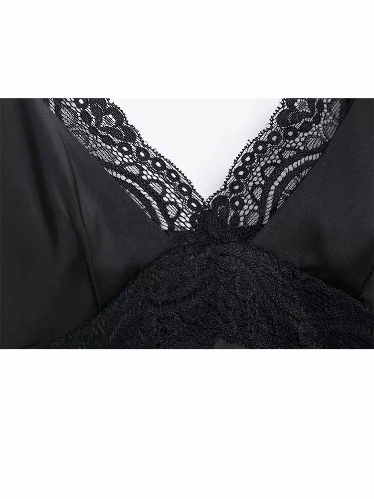 HH Mulher Primavera Moda Sexy Sem Mangas Dupla Camada Decoração de Renda Saia Curta Suspender Feminino Confortável Vestido de Festa