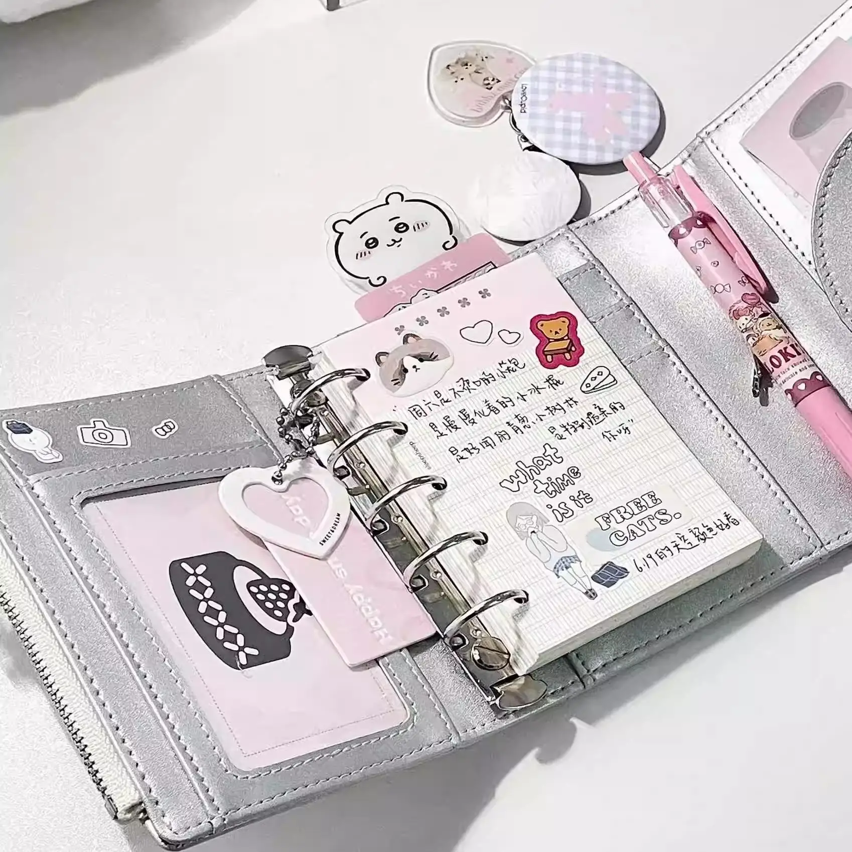 1 قطعة كتيب M5 ذو أوراق فضفاضة ثلاثية الطي بلون فاتح، كتاب جيب بسيط محمول، دفتر ملاحظات #4