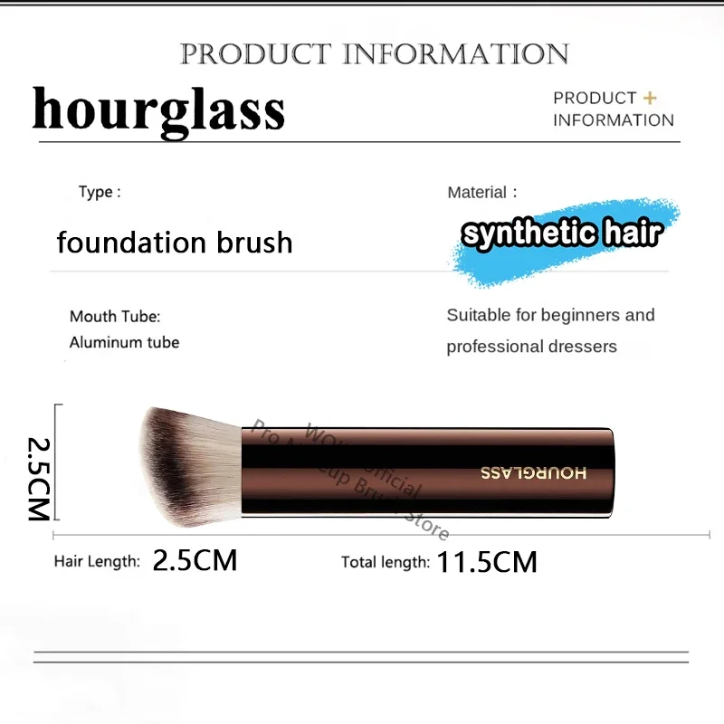 Hourglass Seamless Finish Foundation Brush Angled Foundation Makeup Brush Face Foundation Liquid Cream Stick Buffing Makeup Tool