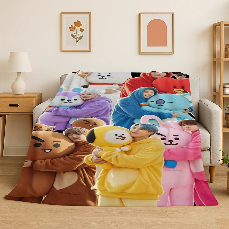 Famosa Manta de Flanela Macia Kpop B-BTS Jung Hoseok J Hope, Manta Quente e Aconchegante para Cama, Sofá, Quarto, Sala de Estar, Viagem