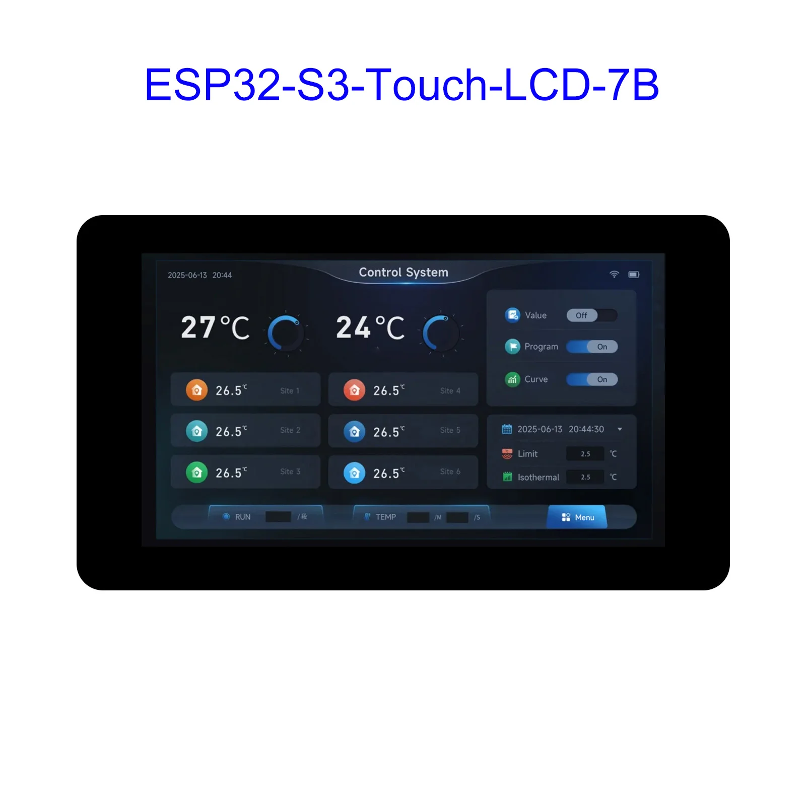 ESP32-S3 7inch LCD Touch Display Development Board Type B Supports WiFi & Bluetooth 1024×600 32-bit LX7 Dual-core Processor