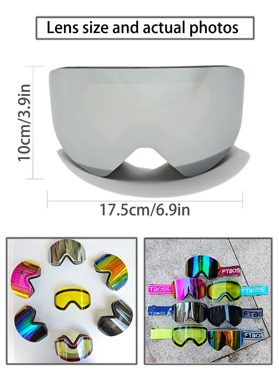 نظارات التزلج المغناطيسي شفط نظارات طبقة مزدوجة مكافحة الضباب FTBOSS الشتاء الدراجات نظارات مصدات الرياح الجبلية الرياضة نظارات السلامة