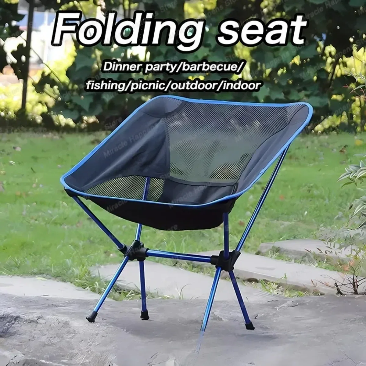 Detachable Portable Folding Moon Chair Outdoor Camping Chairs Beach Fishing Chair Ultralight Travel Hiking Picnic Seat Tools