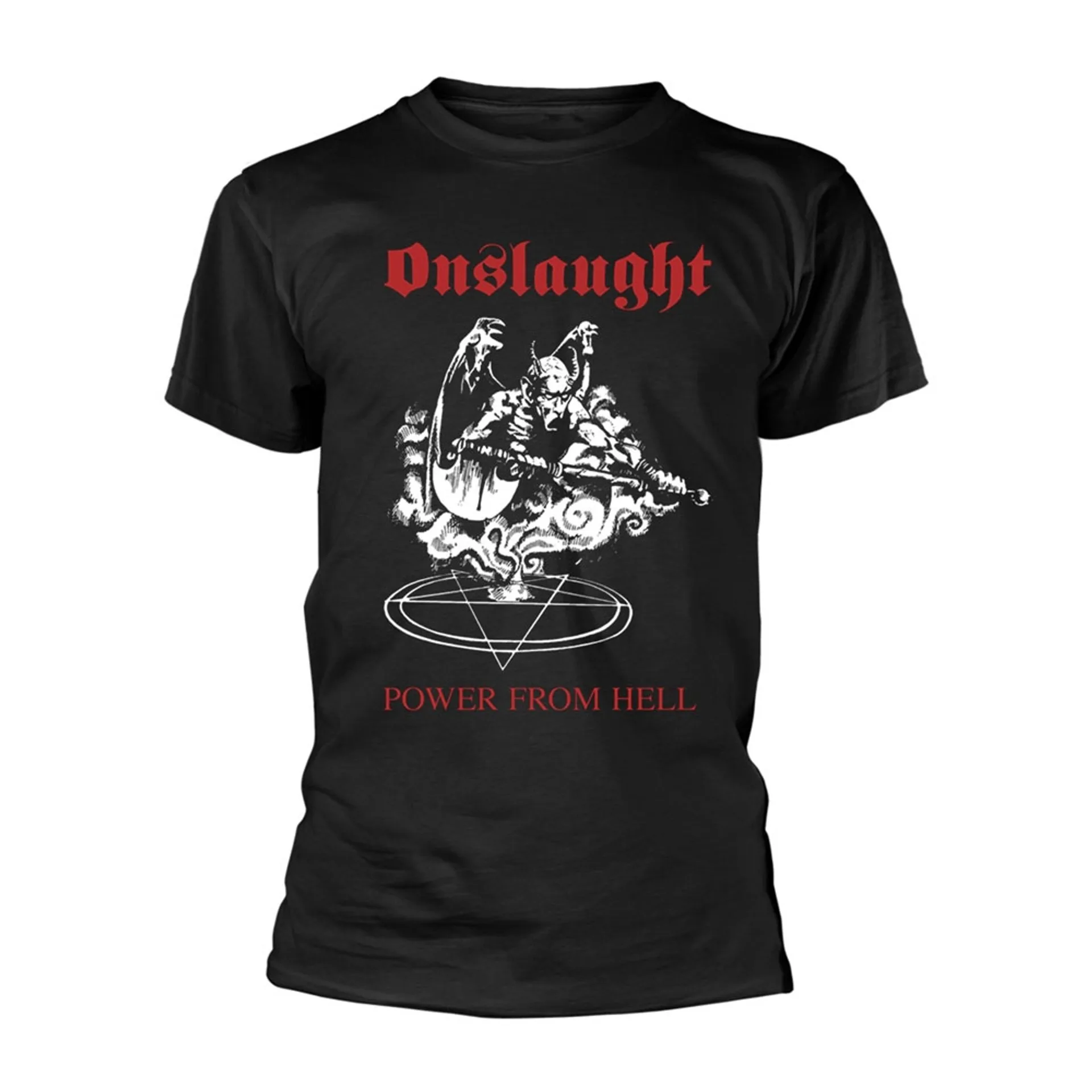 

Onslaught Power From Hell T-Shirt Men Women Summer Short Sleeve Cotton Tees Brand T-shirt Retro Rock Band Y2k Tops Men's Clothes