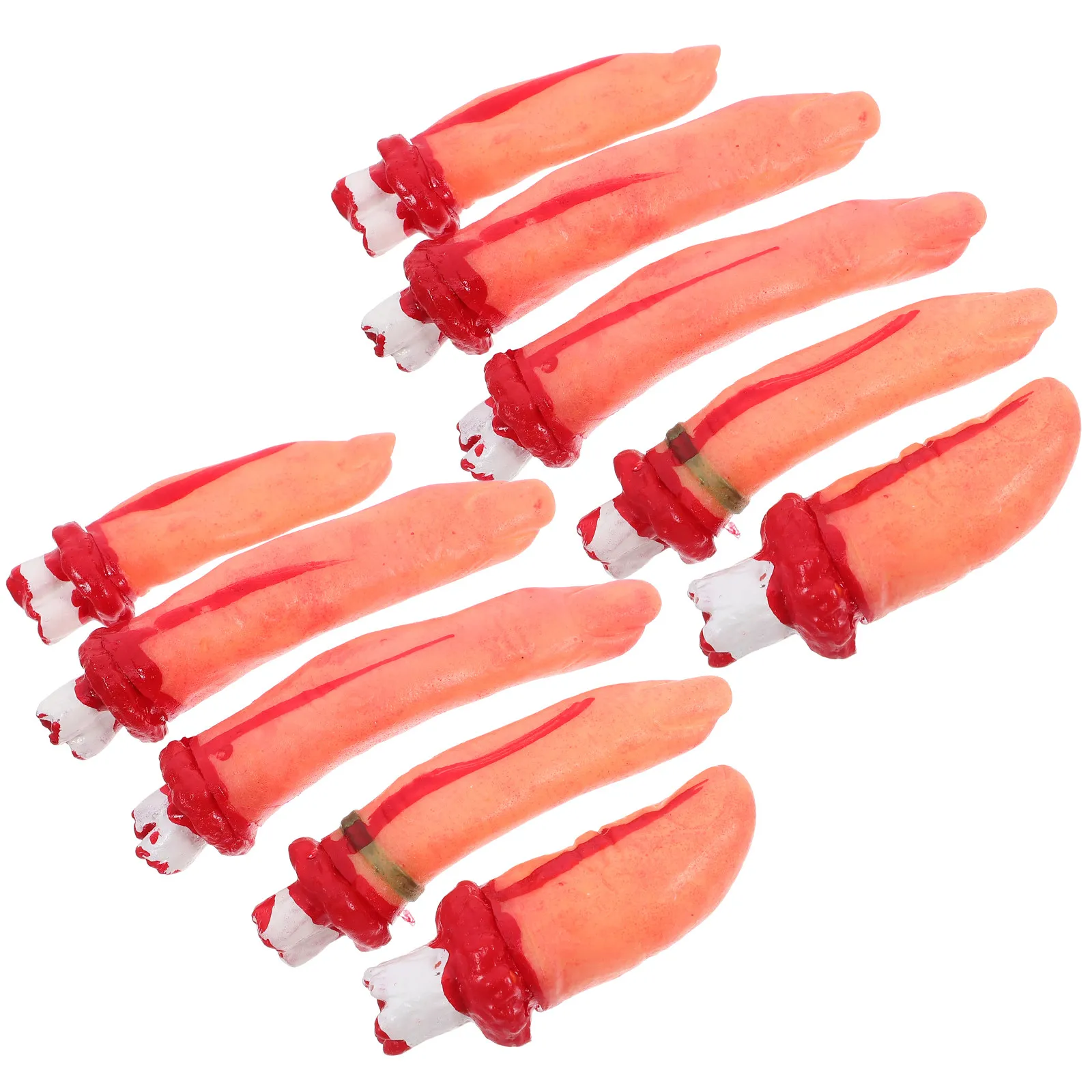 10Pcs Simulation Human Severed Finger Realistic Bloody Halloween Haunted House Prank Decoration Horror Festival Supplies