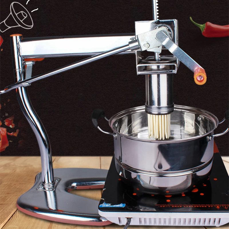 2026 hot Household manual stainless steel noodle pressing machine Portable two-axis noodle making machine 10 kinds of pasta maki