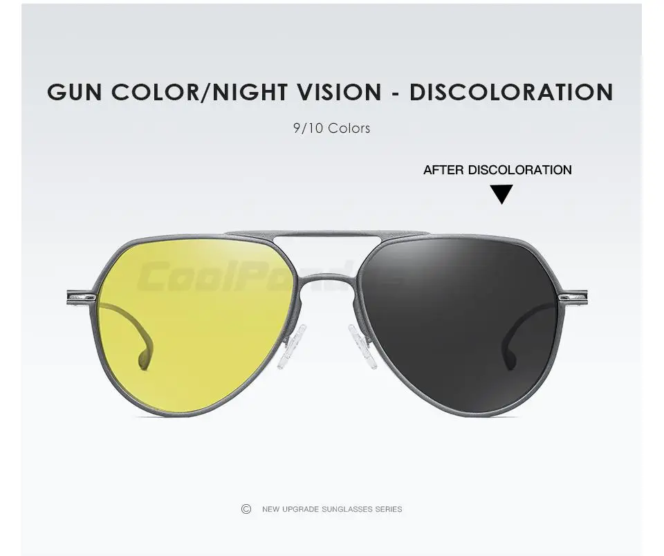 CoolPandas Hohe Qualität Aluminium Photochrome Sonnenbrille Für Männer Frauen Polarisierte Chameleon Linsen Brillen Fahren Pilot Gläser – Detail 15