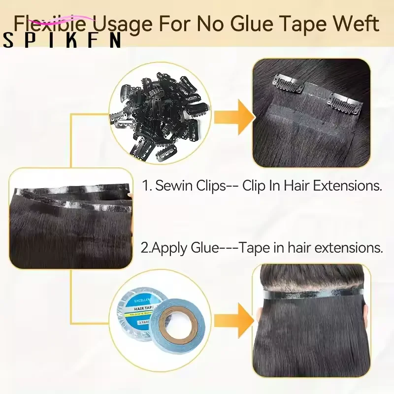 Fasci di capelli lunghi di trama della pelle dell'unità di elaborazione 12-20 pollici Tesse i capelli evidenzia la trama dei capelli umani vergini marrone scuro per le donne senza nastro adesivo