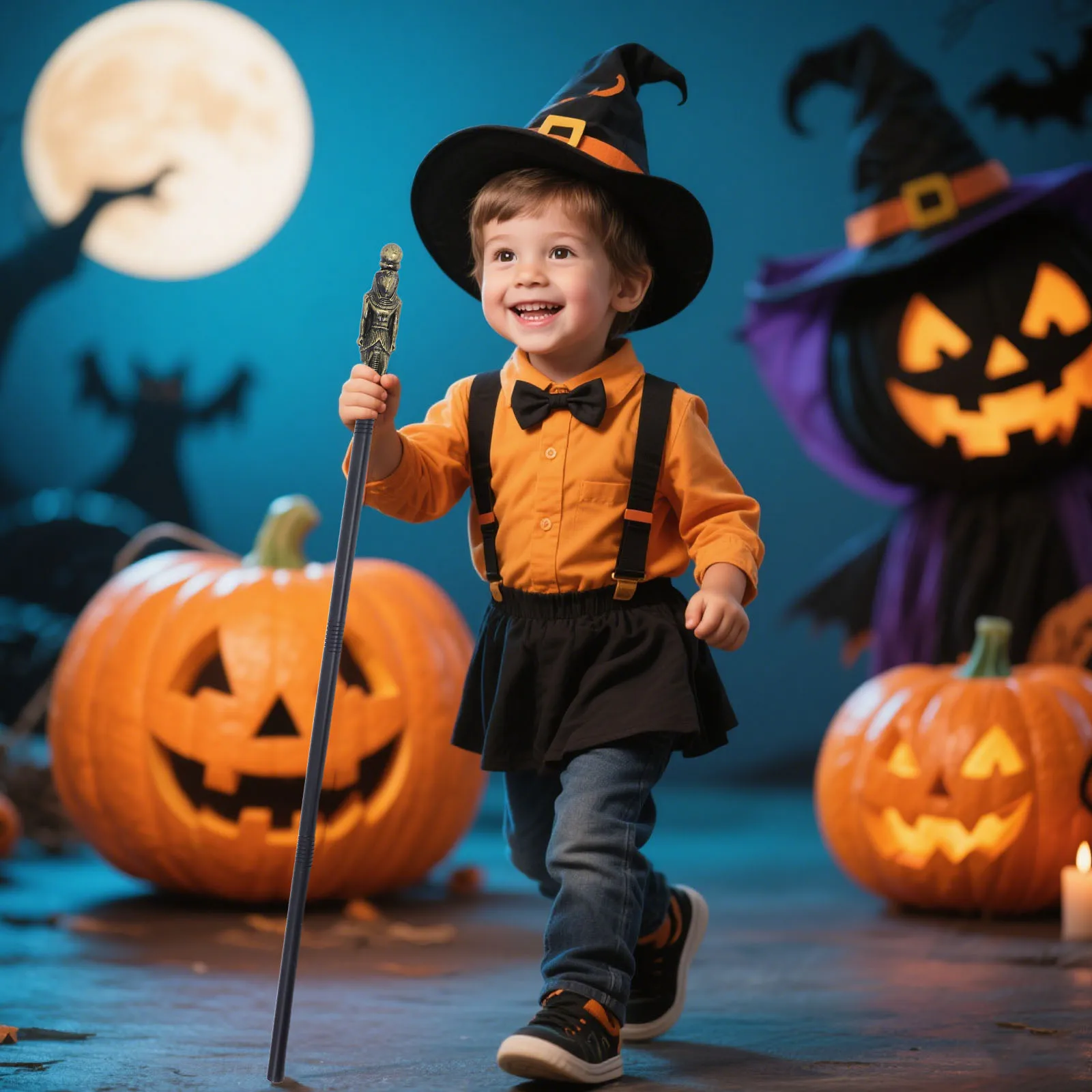 Plastic Halloween Pharaoh Scepter Costume Staff Ancient Egyptian Walking Cane Cosplay Party Prop Halloween Cane