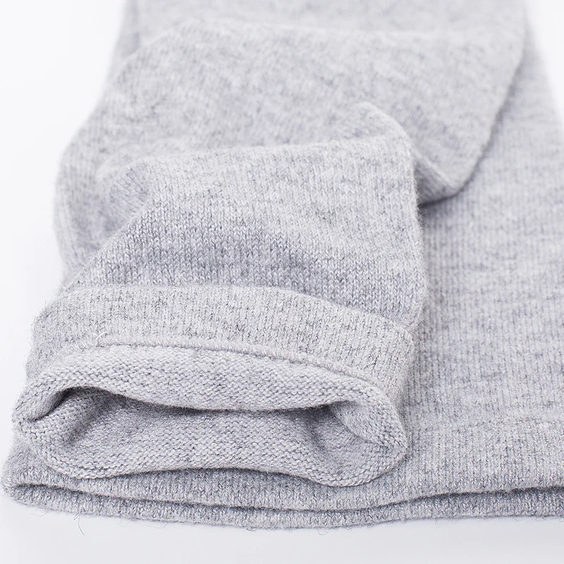 Polainas de lã caxemira para mulheres inverno térmico grosso quente sólido malha coxa meia meninas joelho alta meia feminina joelho manga