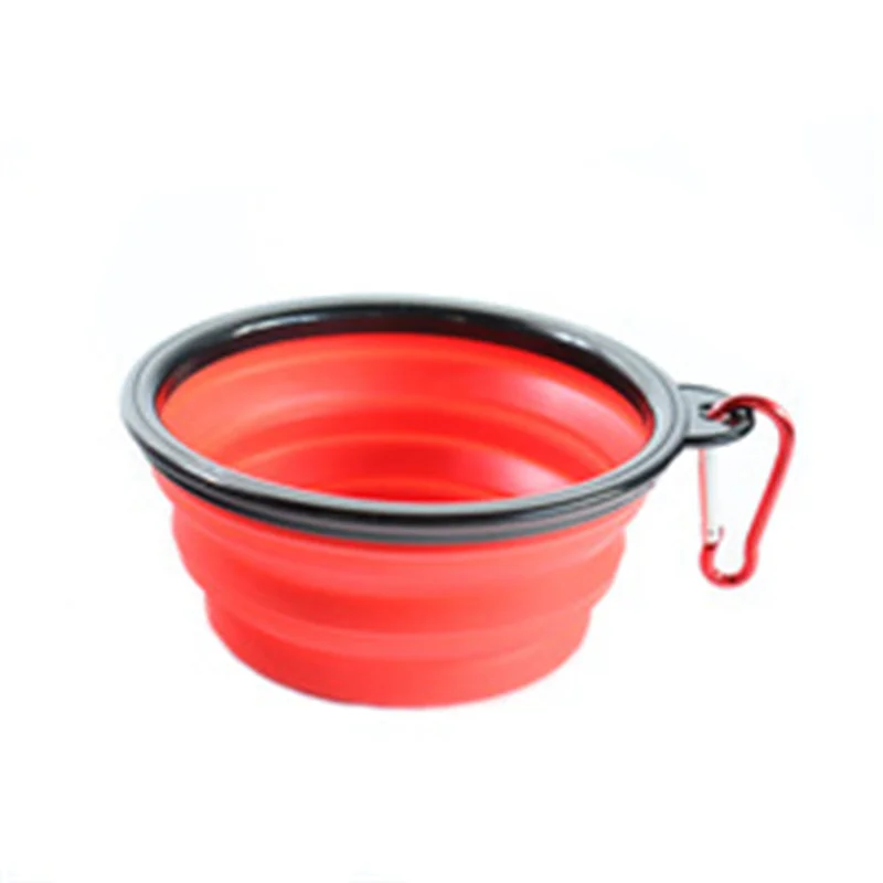Collapsible Pet Silicone Dog Food Water Bowl Outdoor Camping Travel Portable Folding Pet Supplies Pet Bowl Dishes with Carabiner image 4