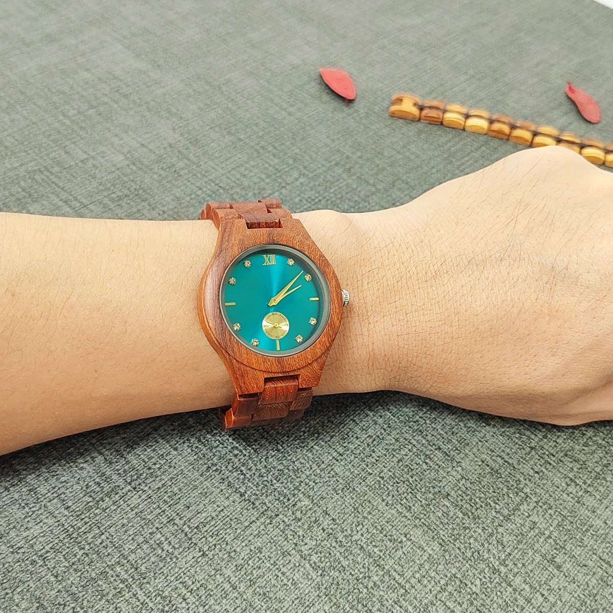 Wood Watch Women Watch With Wooden Womens Quartz Wrist Watches Woman Clock Fashion Ladies Wooden Watch for Women