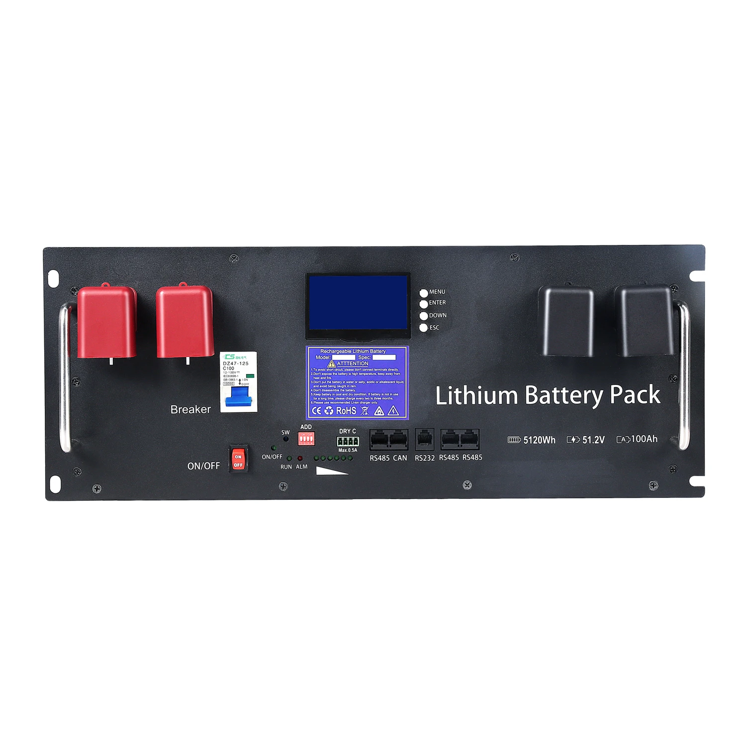 lifepo lithium 51.2v 24v 48v 40ah 100ah 400ah 500ah 200ah 300ah lithium battery module Solar Storage lifepo4 Rack mount Battery