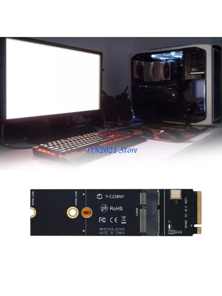 F3KE Wireless Card NGFF M-key to A+E Slot Adapter for Computer M-Key to A+E or EKey Converter