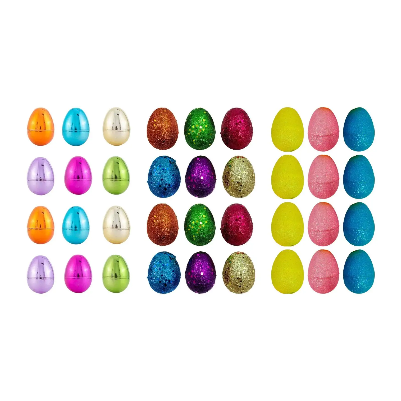 

12x Fillable Easter Eggs Colorful Empty Easter Egg Fillable Surprise Eggs for
