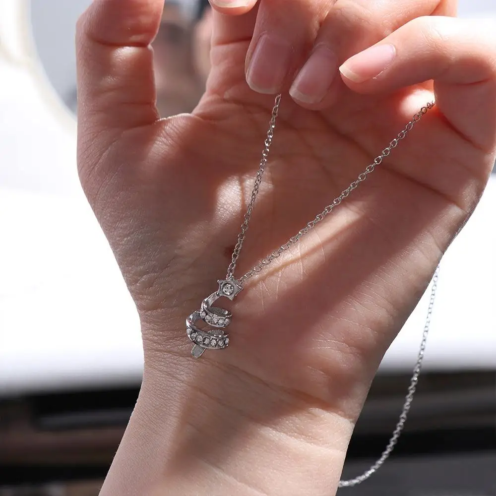 Personality Rhinestone Christmas Tree Necklace Korean Style Zircon Lucky Star Clavicle Chain Alloy Choker Decoration