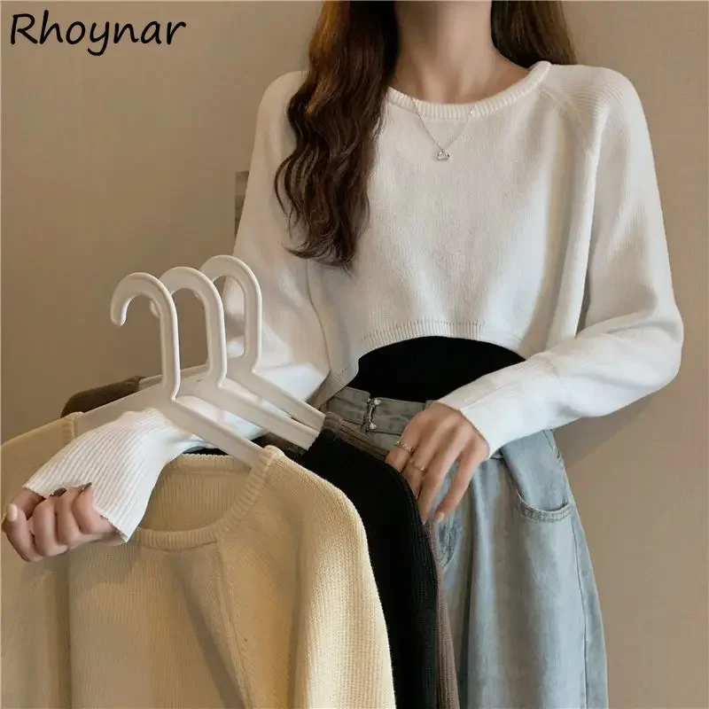 女性のためのヴィンテージラウンドネックセーター,シックなニットウェア,レジャー,快適なセーター,韓国スタイル,モノクロ,エレガント,シック,新しい